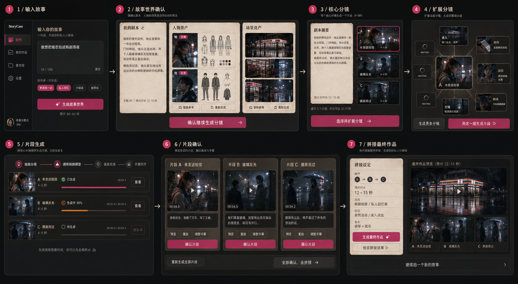 StoryCam 多步骤 UI flow board